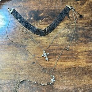 Elegant Black and Gold Choker Necklace Set
